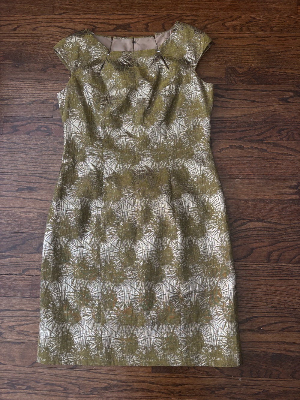 Vintage Kay Unger Champagne Metallic Cocktail Dress